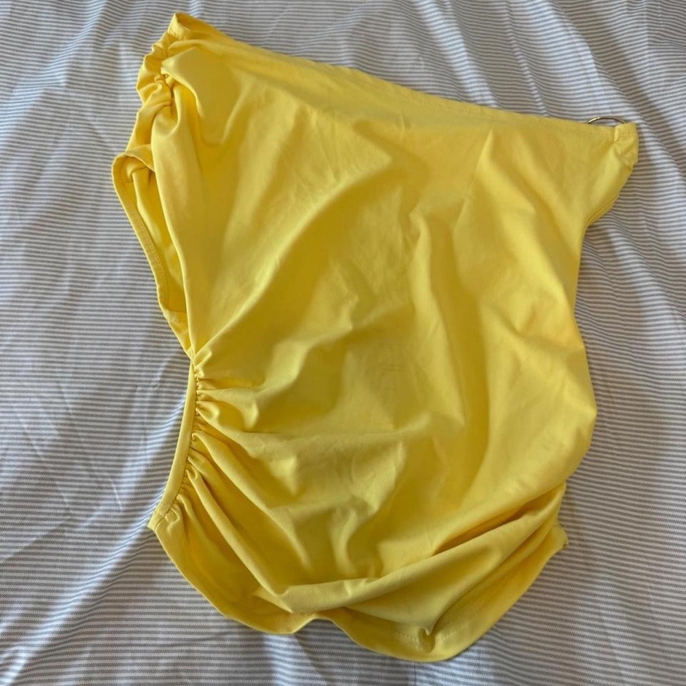 SHEIN Bright Yellow Kids One-Piece Swimsuit